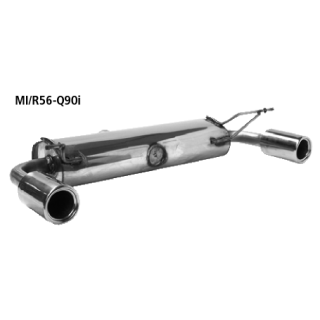 Bastuck Endschalldämpfer querliegend mit 2 seitlichen Endrohren Ø 90 mm RH + LH für MINI MINI (R56) One - 55 KW / MI/R56-Q90i