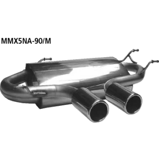 Bastuck Endschalldämpfer mit 2 Endrohren Ø 90 mm Ausgang mittig für MAZDA MX-5 I (NA) 1.8 - 96 KW / MMX5NA-90/M