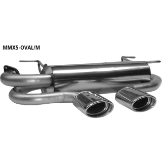 Bastuck Endschalldämpfer mit 2 Endrohren oval 120x 80 mm Ausgang mittig für MAZDA MX-5 II (NB) 1.8 16V - 103 KW / MMX5-OVAL/M