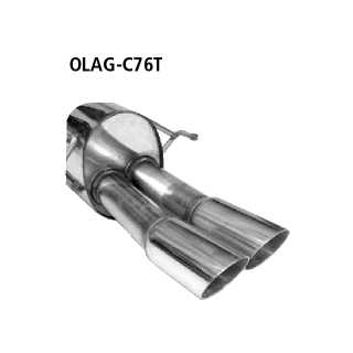 Bastuck Endschalldämpfer mit Doppel-Endrohr 2x Ø 76 mm für OPEL ASTRA G Stufenheck (F69_) 1.4 16V - 66 KW / OLAG-C76T