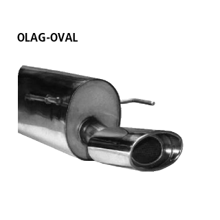 Bastuck Endschalldämpfer mit Einfach-Endrohr oval 153x 95 mm für OPEL ASTRA G CC (F48_, F08_) 1.2 16V - 55 KW / OLAG-OVAL