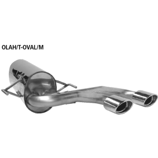 Bastuck Endschalldämpfer mit 2 Endrohren Oval 120x 80 mm Ausgang mittig für OPEL ASTRA H TwinTop (L67) 2.0 Turbo - 147 KW / OLAH/T-OVAL/M