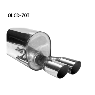 Bastuck Endschalldämpfer mit Doppel-Endrohr 2x Ø 70 mm 20° schräg geschnitten für OPEL CORSA D 1.2 - 51 KW / OLCD-70T