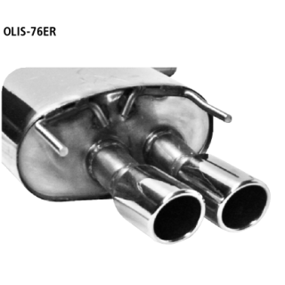 Bastuck Endschalldämpfer mit Doppel-Endrohr mit Lippe 2x Ø 76 mm RH für OPEL INSIGNIA 2.0 Biturbo CDTI 4x4 - 143 KW / OLIS-76ER